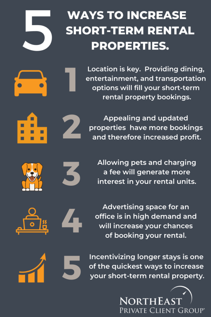 5 ways to increase short-term rental properties- Northeast Private Client Group Infographic